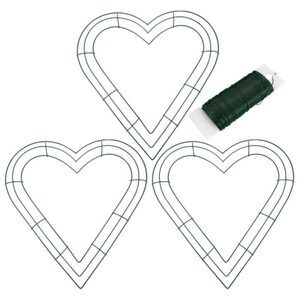 3994 3pcs Christmas Wreath Frames Heart Shape Wire Wreath Frame Metal